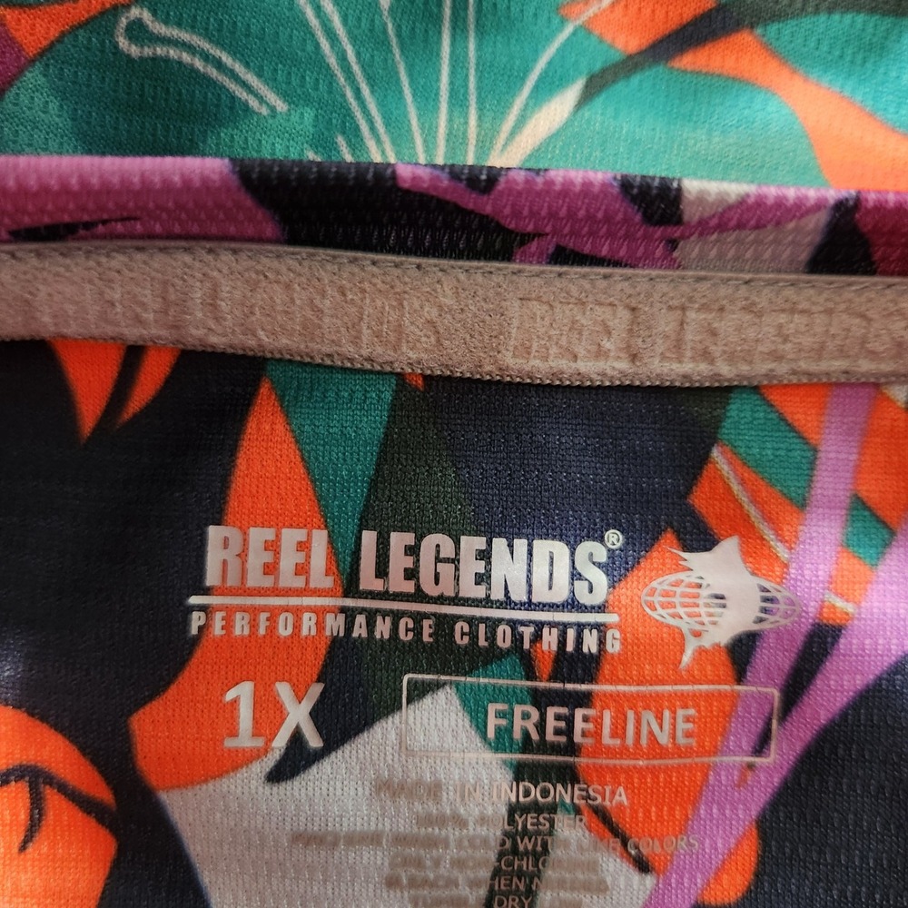 Reel Legends Freeline Womens 1X Floral Performance Long Sleeve Shirt Multicolor - Picture 6 of 9